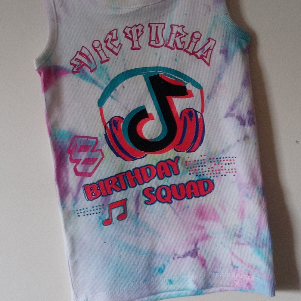 Tie dye Tik tok birthday tee